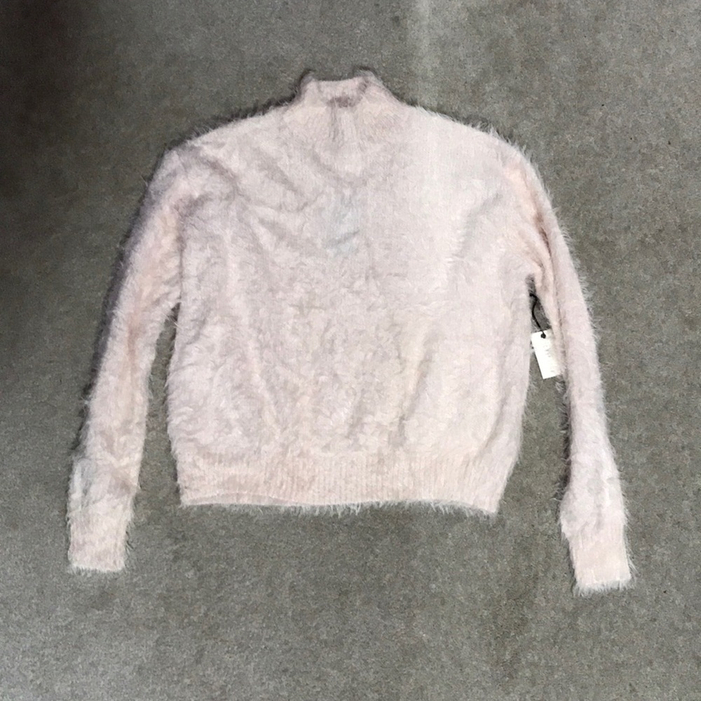 fuzzy mock neck sweater